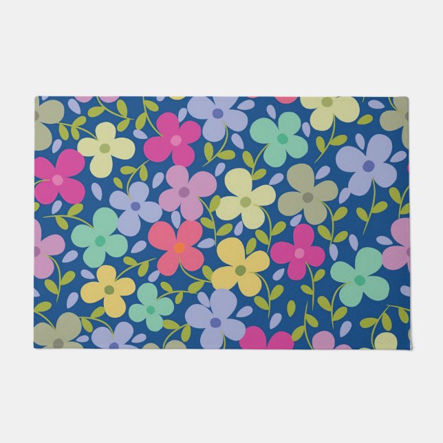 Neues Zuhause-Geschenk | Frühlingsfloral Naht Fußmatte (Vorderseite)