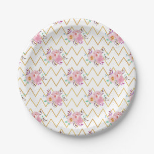 Neues Zuhause Geschenk Lila und grün Blumenstoffe Pappteller