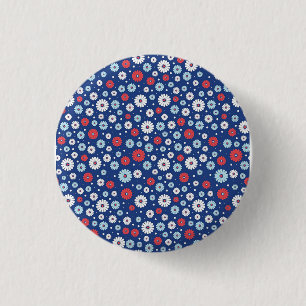 Neues Zuhause-Geschenk Rote und weiße Flora Button