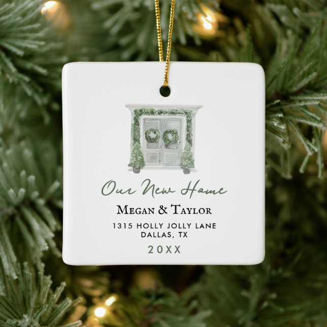 Neues Zuhause-Geschenk Unser neues Zuhause Holiday Keramikornament (Baum)