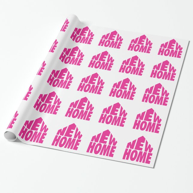 Neues Zuhause im rosa Verpackungs-Papier Geschenkpapier (Ungerollt)