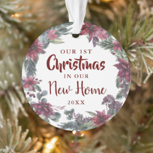 Neues Zuhause Unser erstes Weihnachten Florales We Ornament