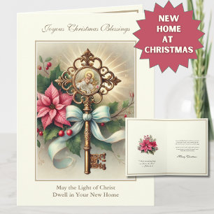 Neues Zuhause zu Weihnachten Floral Religiös