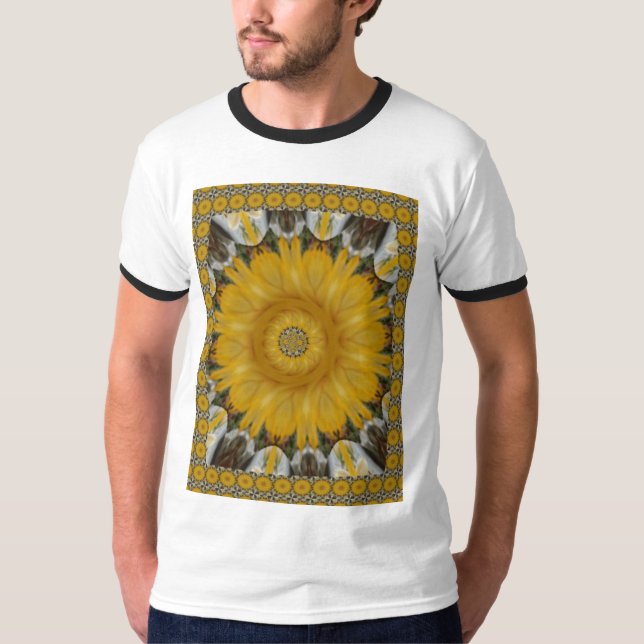 Neueste afrikanische Traditionelle Sonnenblumenkun T-Shirt (Vorderseite)