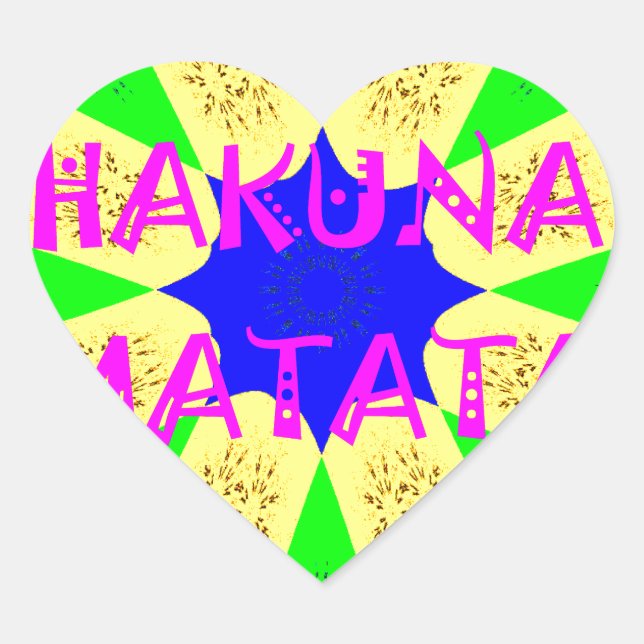 Neueste Hakuna Matata Schönes Phantastisches Desig Herz-Aufkleber (Vorderseite)