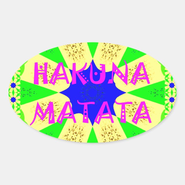 Neueste Hakuna Matata Schönes Phantastisches Desig Ovaler Aufkleber (Vorderseite)