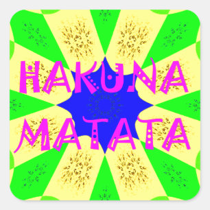 Neueste Hakuna Matata Schönes Phantastisches Desig Quadratischer Aufkleber