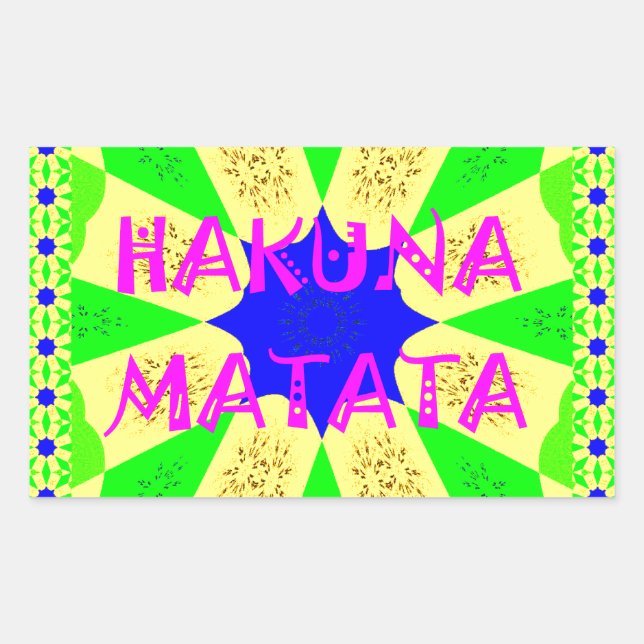 Neueste Hakuna Matata Schönes Phantastisches Desig Rechteckiger Aufkleber (Vorderseite)