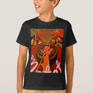 Neueste liebevolle Giraffe mit zwei Ponytails Kuns T-Shirt