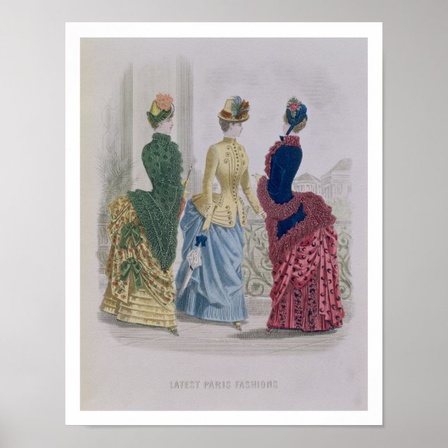 Neueste Pariser Fashions, dreitägige Kleider in Mo Poster (Vorne)