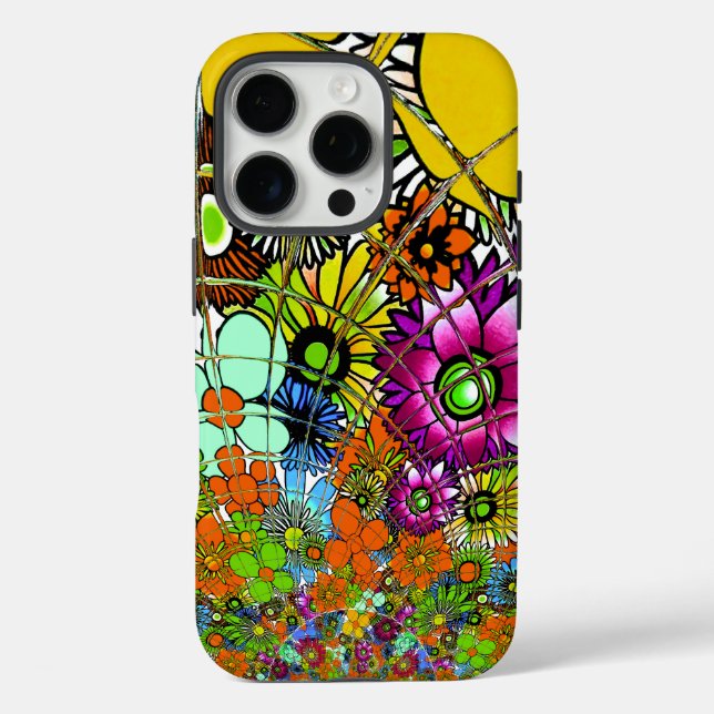 Neueste Phantastische Blumenmuster Design Kunst iPhone 16 Pro Hülle (Rückseite)