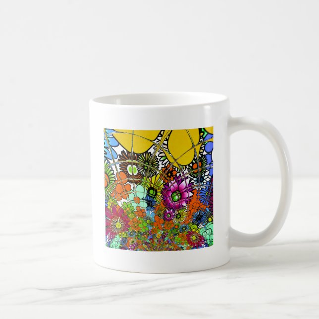 Neueste Phantastische Blumenmuster Design Kunst Kaffeetasse (Rechts)