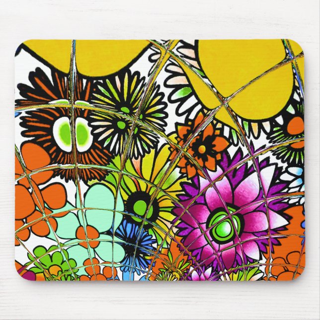 Neueste Phantastische Blumenmuster Design Kunst Mousepad (Vorne)
