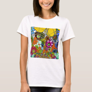 Neueste Phantastische Blumenmuster Design Kunst T-Shirt
