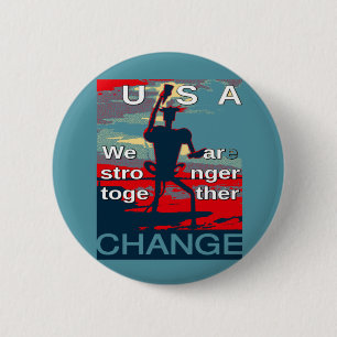 Neuester Wahlkampfslogan von Hillary Clinton für 2 Button