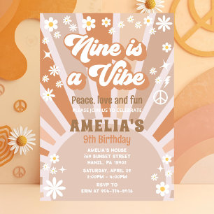 Neuf est une invitation à l'anniversaire de vibe