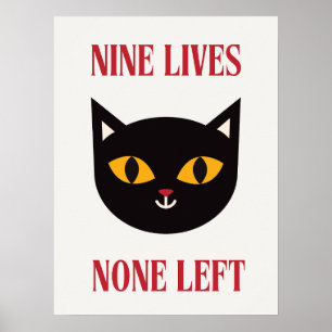 Neuf Vit Aucun Laissé Black Cat Poster