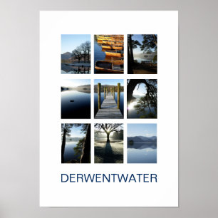 Neuf vues de Derwentwater - Lake District Poster