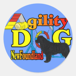 Neufundland_Agility Geschenke Runder Aufkleber