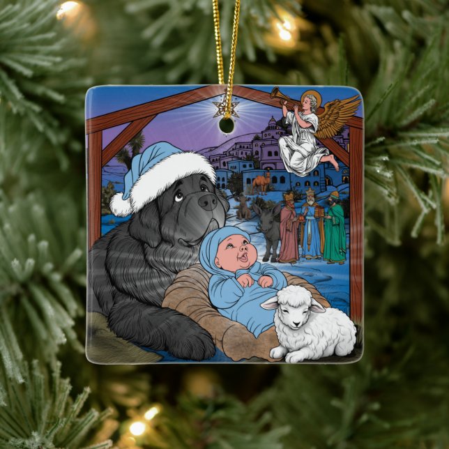 Neufundland Baby Jesus Keramikornament (Baum)