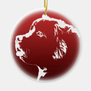Neufundland-Dekoration Personalisierter Hunde Keramikornament
