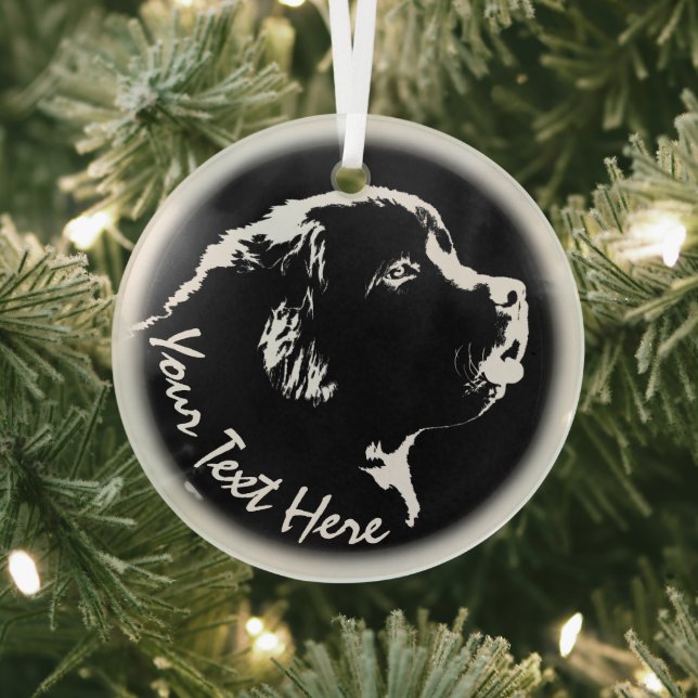 Neufundland-Dekoration Personalisierter Hunde Ornament Aus Glas (InSitu)