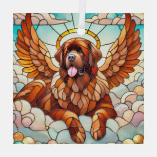 Neufundland Dog Brown Angel Suncatcher Ornament Aus Glas