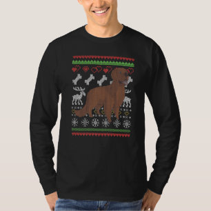 Neufundland Dog Santa Claus Ugly Christmas Patter T-Shirt