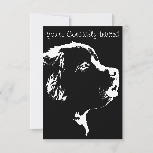 Neufundland Einladungen personalisieren Hunde-RSVP (Vorderseite)