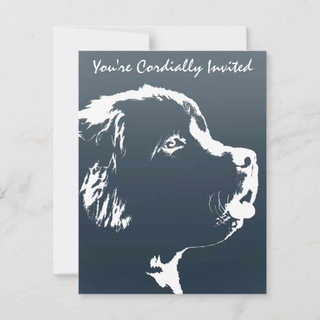 Neufundland Einladungen Personalisieren Hunde-RSVP (Vorderseite)