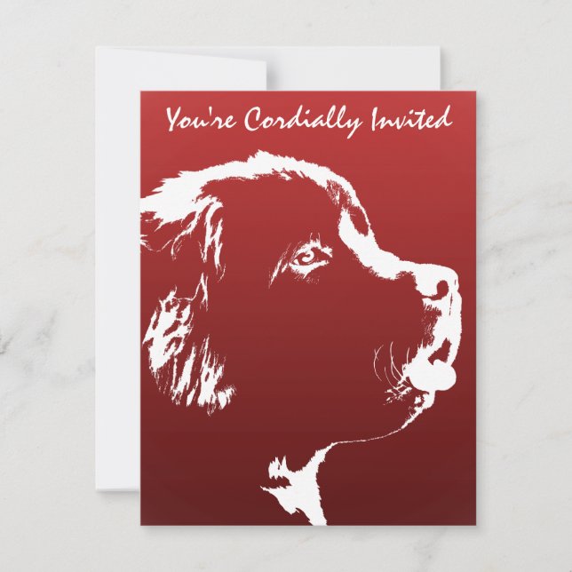Neufundland Einladungen Personalisieren Hunde-RSVP (Vorderseite)