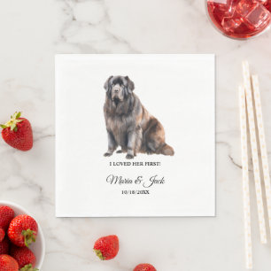 Neufundland Full Color Pet Wedding Serviette