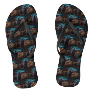 Neufundland Halloween Gruselig Flip Flops