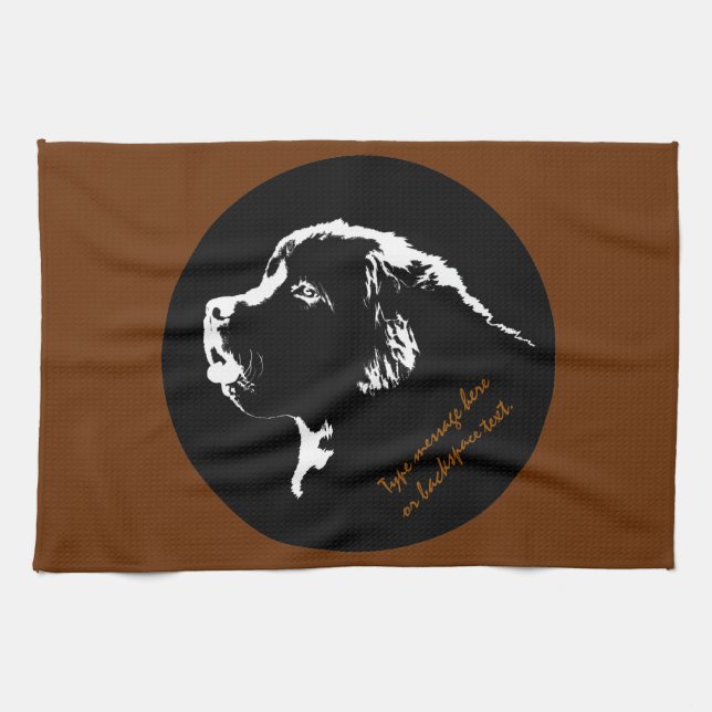 Neufundland Handtuch Personalisiert Dog Teetuch (Horizontal)