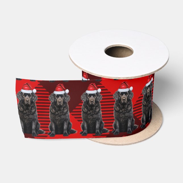 Neufundland Holiday Red Kariert Funny Funny Doing  Satinband (Spule)