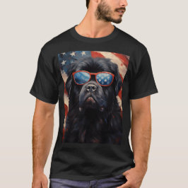 Neufundland Hund 4. Juli amerikanische Flagge T-Shirt