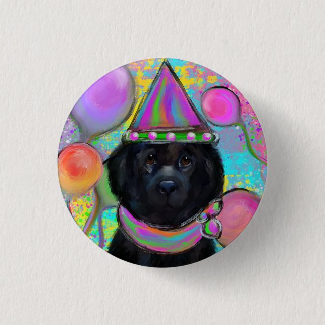 Neufundland-Hund Button (Vorderseite)