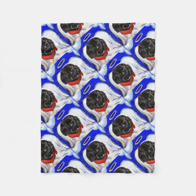 Neufundland-Hund Fleecedecke (Vorderseite)