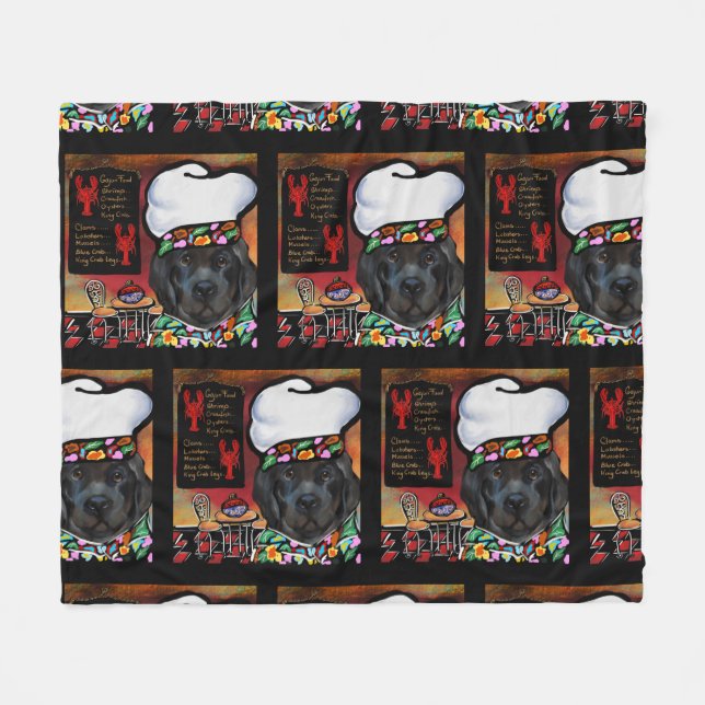 Neufundland-Hund Fleecedecke (Vorderseite (Horizontal))