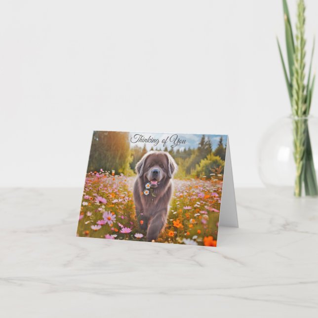 Neufundland Hund Gray Denken Sie an Ihre Note Card Dankeskarte (Vorderseite)