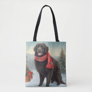 Neufundland Hund in Schnee Weihnachten Tasche