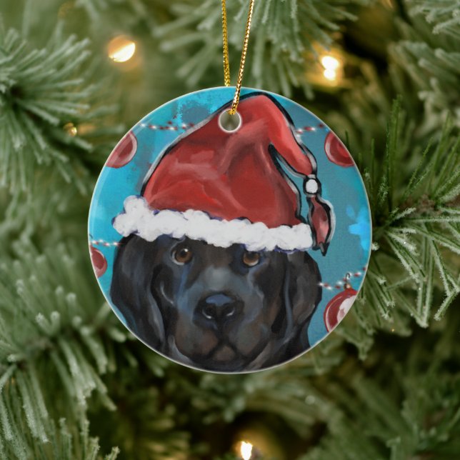 Neufundland-Hund Keramik Ornament (Baum)