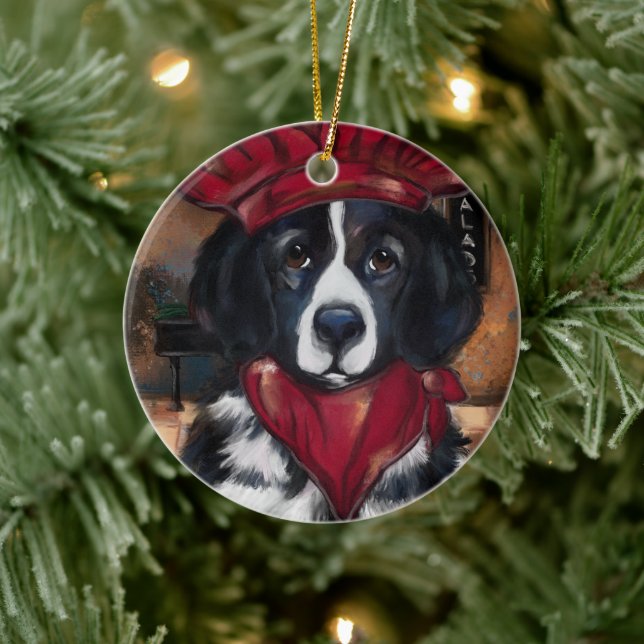 Neufundland-Hund Keramik Ornament (Baum)