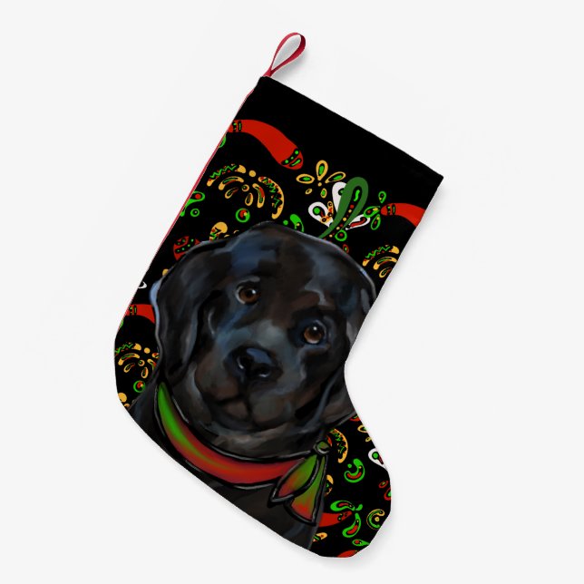 Neufundland-Hund Kleiner Weihnachtsstrumpf (Vorderansicht (hängend))