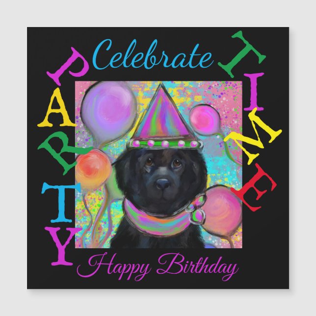 Neufundland-Hund Magnetkarte (Vorderseite)