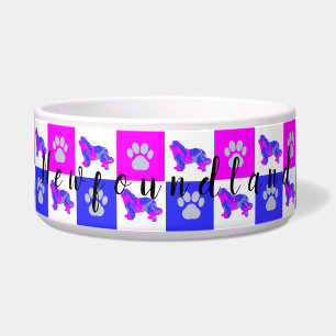 Neufundland Hund & Paw Hot Pink & Blue Pet Bowl Napf