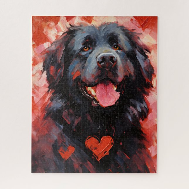 Neufundland-Hund-Valentinstag (Vertikal)