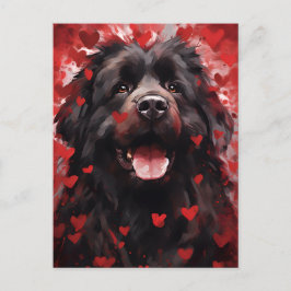 Neufundland-Hund-Valentinstag Postkarte
