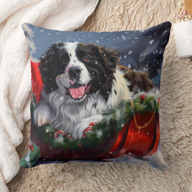 Neufundland Hund Weihnachtsfest Kissen (Decke)