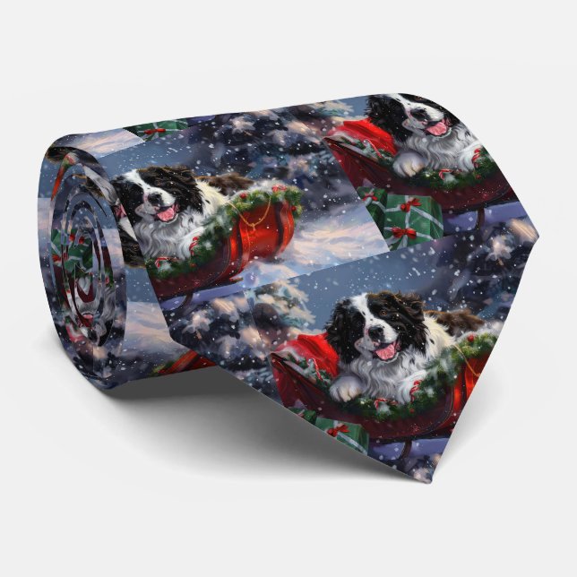 Neufundland Hund Weihnachtsfest Krawatte (Gerollt)